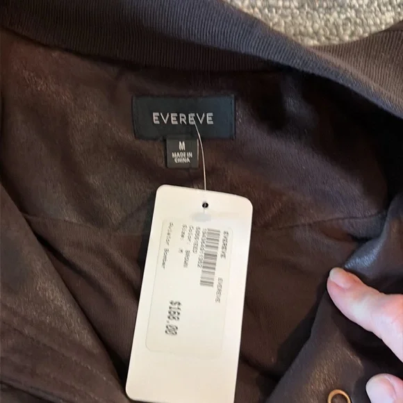 Evereve Dark Brown Bomber Jacket NWOT - Picture 15 of 16